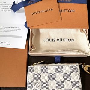 2020 LOUIS VUITTON Key Pouch Cles Damier Azur NWT
